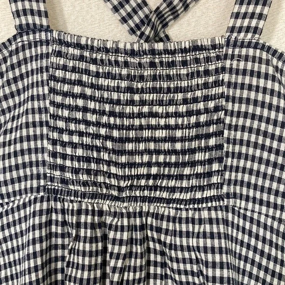 Urban Outfitters navy gingham dress key hole front tie Size XS - Picture 5 of 11